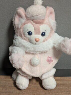 Disneyland Shanghai LinaBell Dancing Snowflakes Winter Plush Keychain Pink Fox